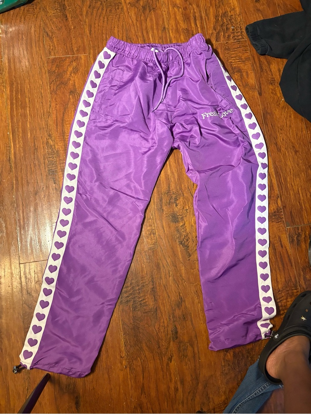 Purple Heart-Trim Kids Track Pants